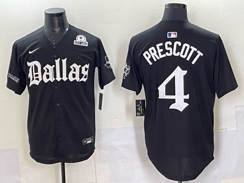Men 2025 Nike Dallas Cowboys #4 Prescott Black 5th generation Joint Name Limited NFL Jersey 016->dallas cowboys->NFL Jersey